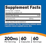 CoQ10, 200 mg, 60 Capsules, By Nutricost Nutricost 