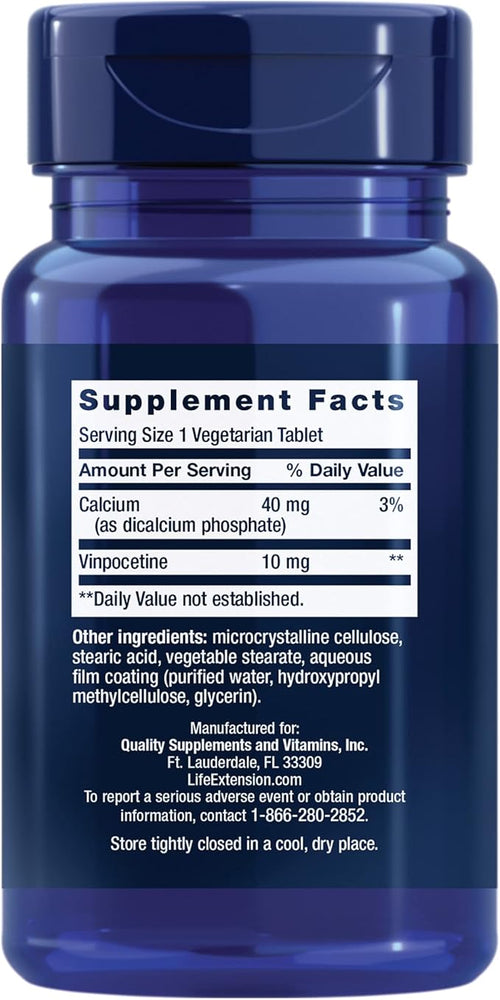 Vinpocetine, 10 mg, 100 Vegetarian Tablets, By Life Extension