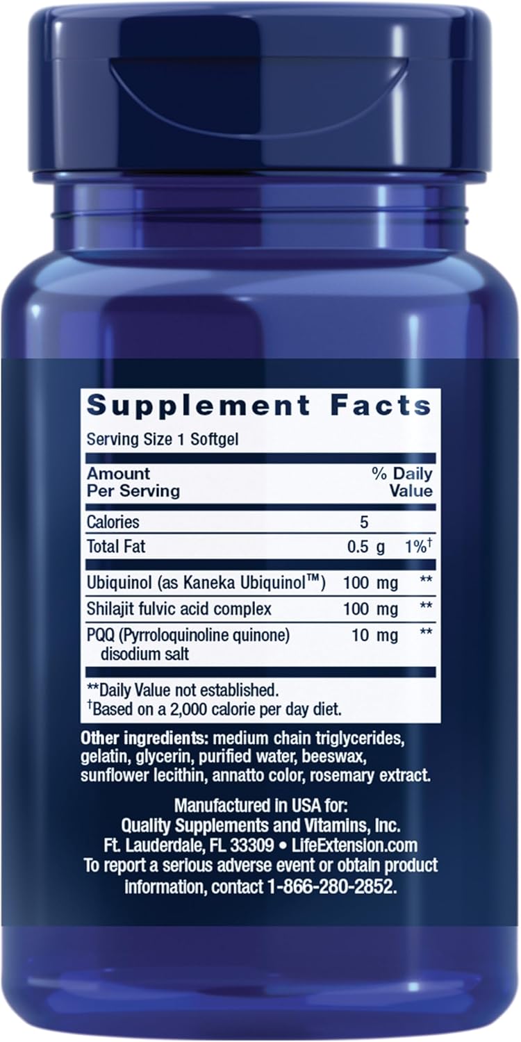 Super Ubiquinol CoQ10 with PQQ, 100 mg, 30 Softgels, By Life Extension - Image 2
