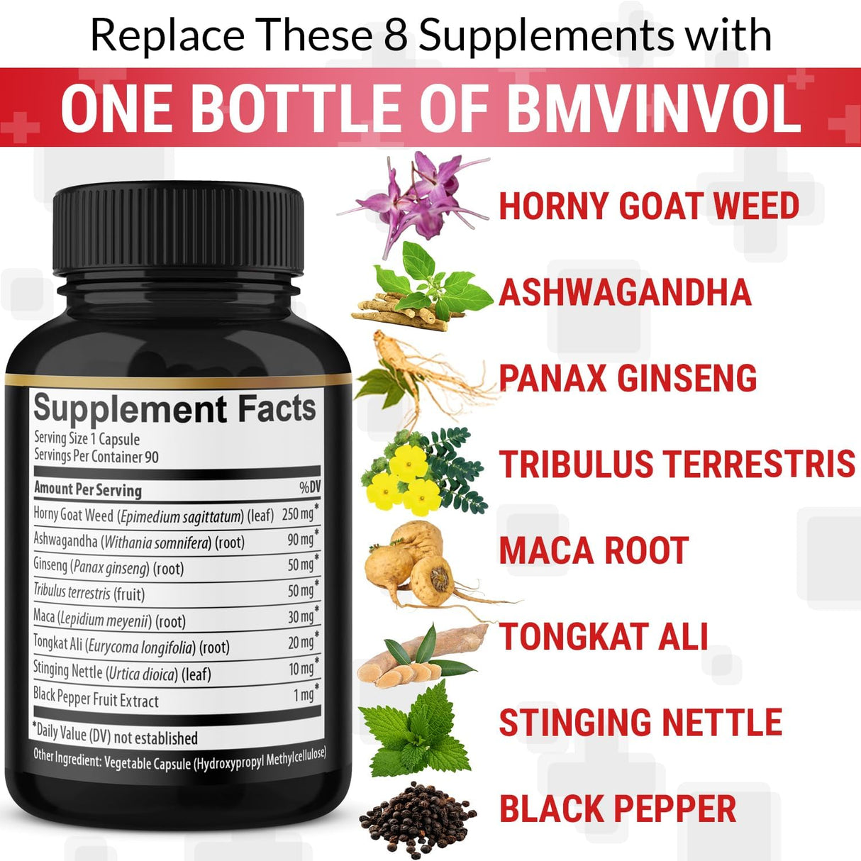 Horny Goat Weed Capsules 8 in 1 testbooster SUPPS247 