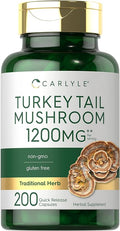 Turkey Tail Mushroom 1200mg 200 Capsules by Carlyle