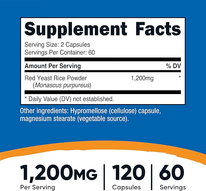 Red Yeast Rice with CoQ10, 120 Count, By Nutricost Nutricost 