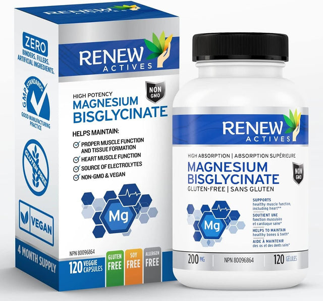 Renew Actives Magnesium Glycinate Supplement 120 Cap General Not specified 