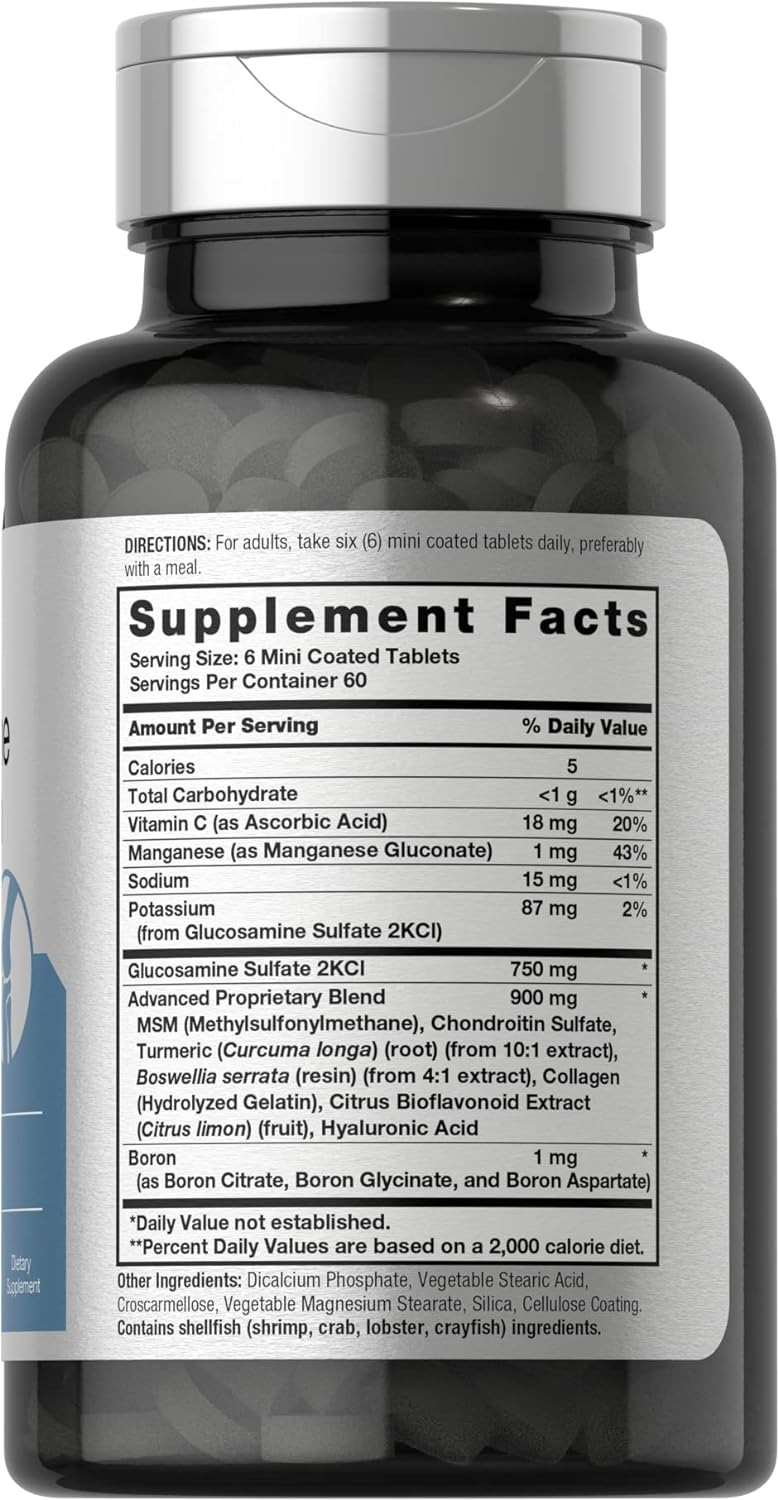 Horbäach Glucosamine Chondroitin MSM Turmeric | 360 Mini Coated Tablets General supps247Springvale 