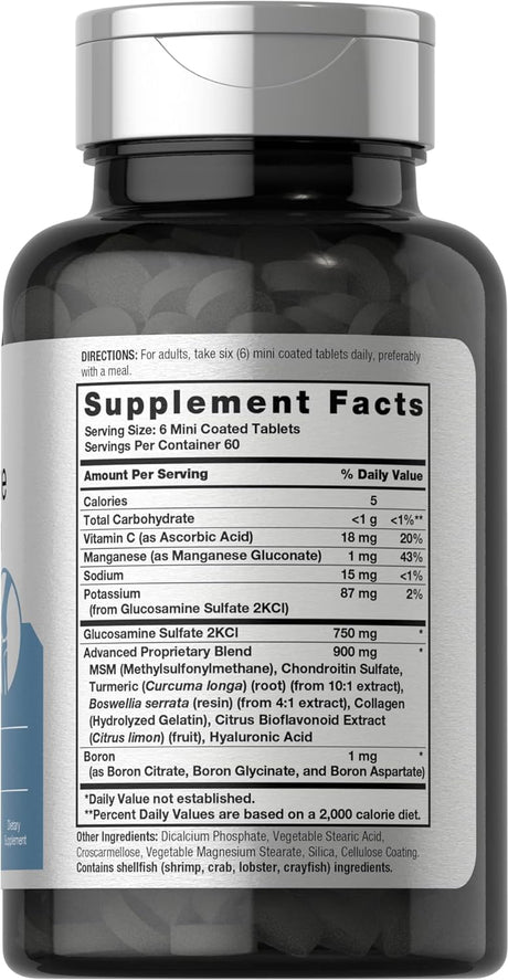 Horbäach Glucosamine Chondroitin MSM Turmeric | 360 Mini Coated Tablets General supps247Springvale 