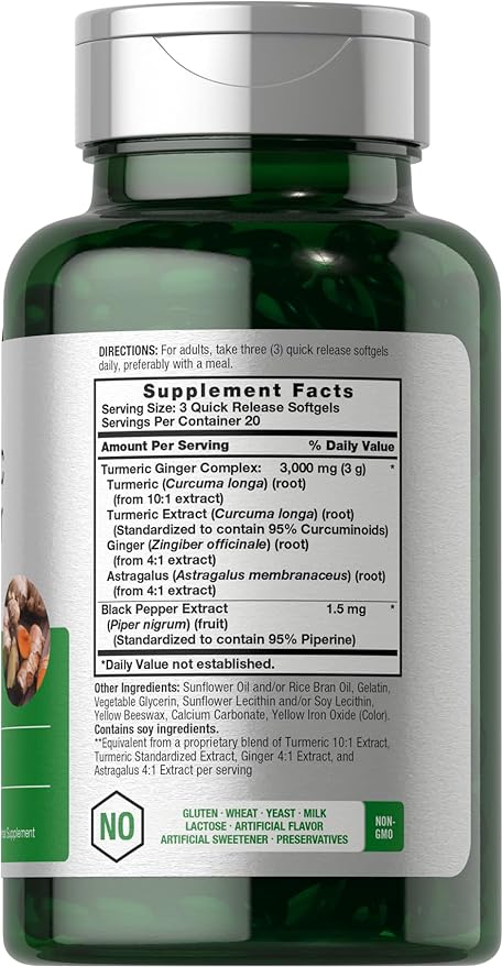 Turmeric & Ginger Supplement 3000 mg By Horbaach General Not specified 