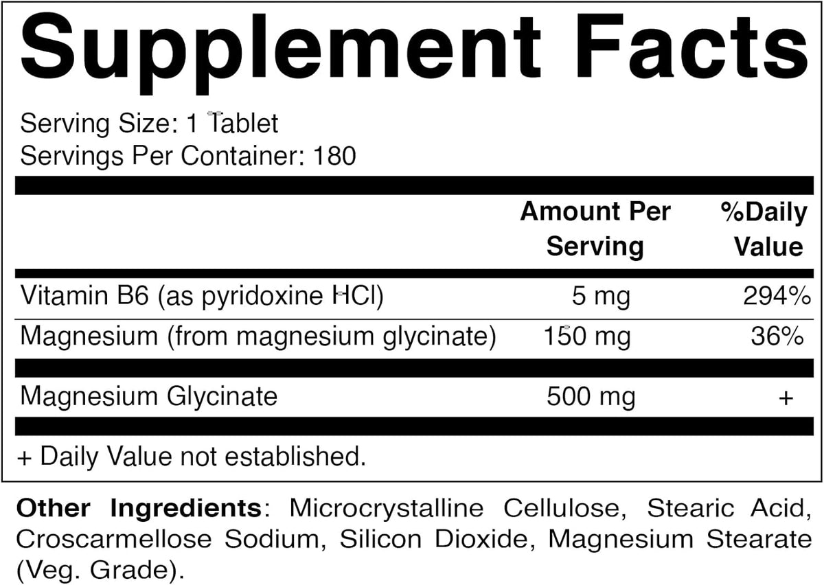 Vitamatic Magnesium Glycinate 500mg 180 Vegetarian Tablets General Not specified  - Image 3