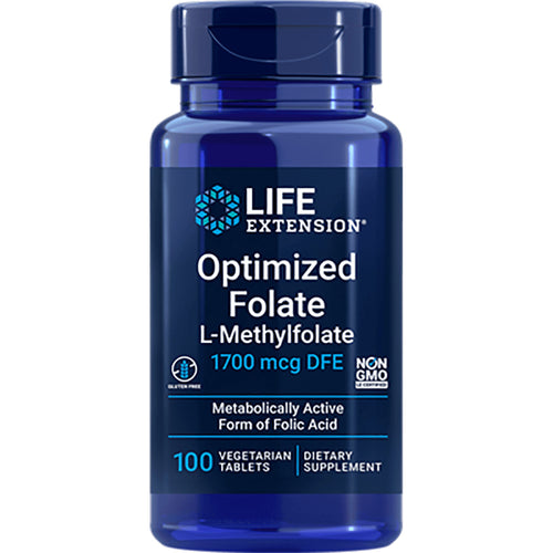 Life Extension 1700 mcg Optimized L-MethylFolate Tablets, 100 Count