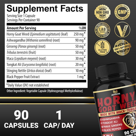 Horny Goat Weed Capsules 8 in 1 testbooster SUPPS247 