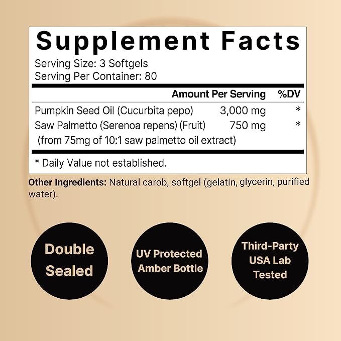 NatureBell Pumpkin Seed Oil 3,000mg 240 Capsules General Not specified  - Image 2