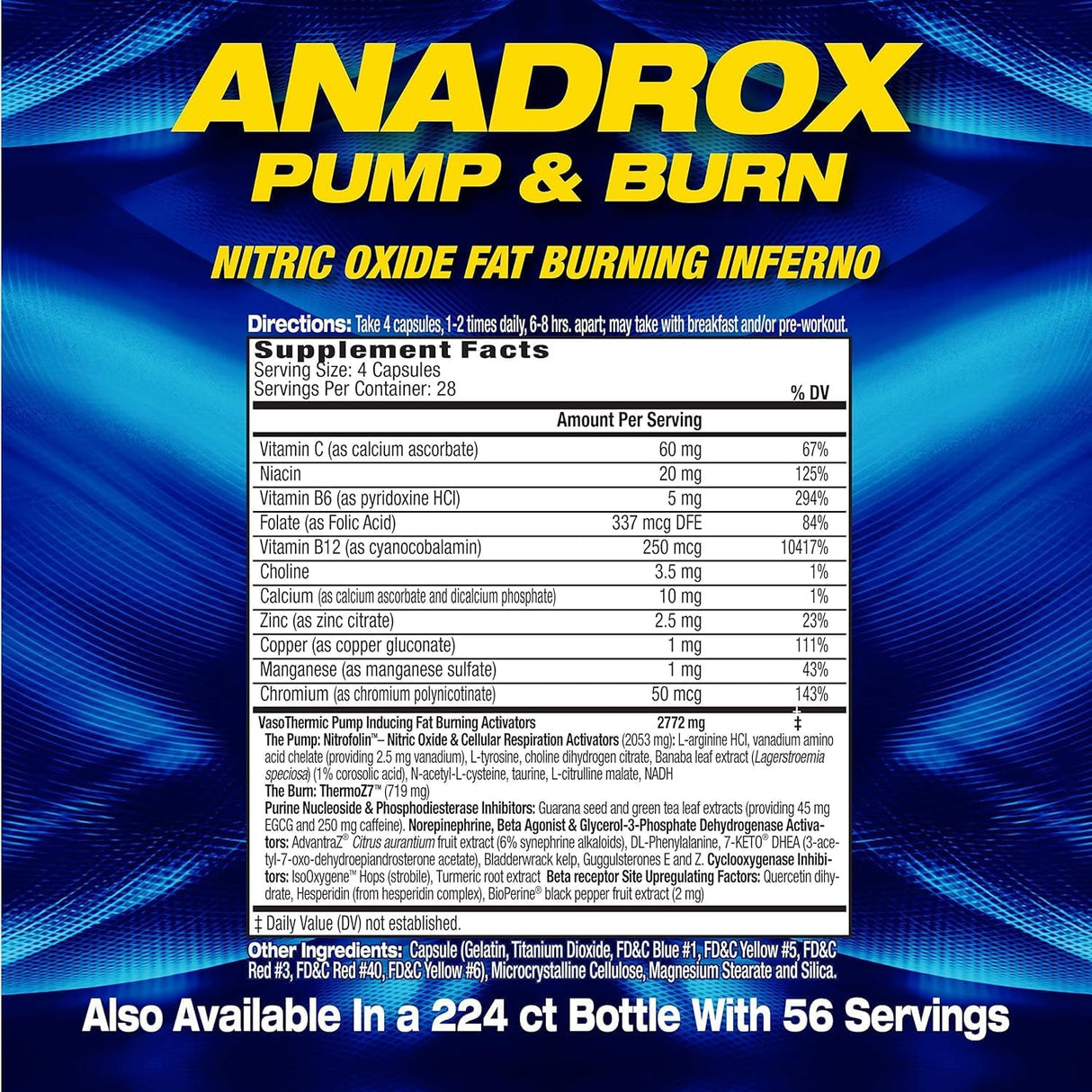 MHP Anadrox Pump & Burn 112 count General MHP 