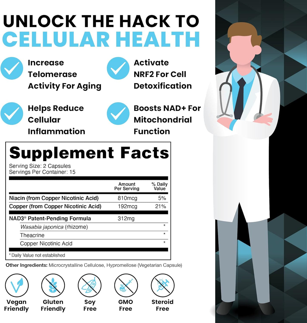 HPN NAD+ Booster (NAD3) Antioxidants Amazon 