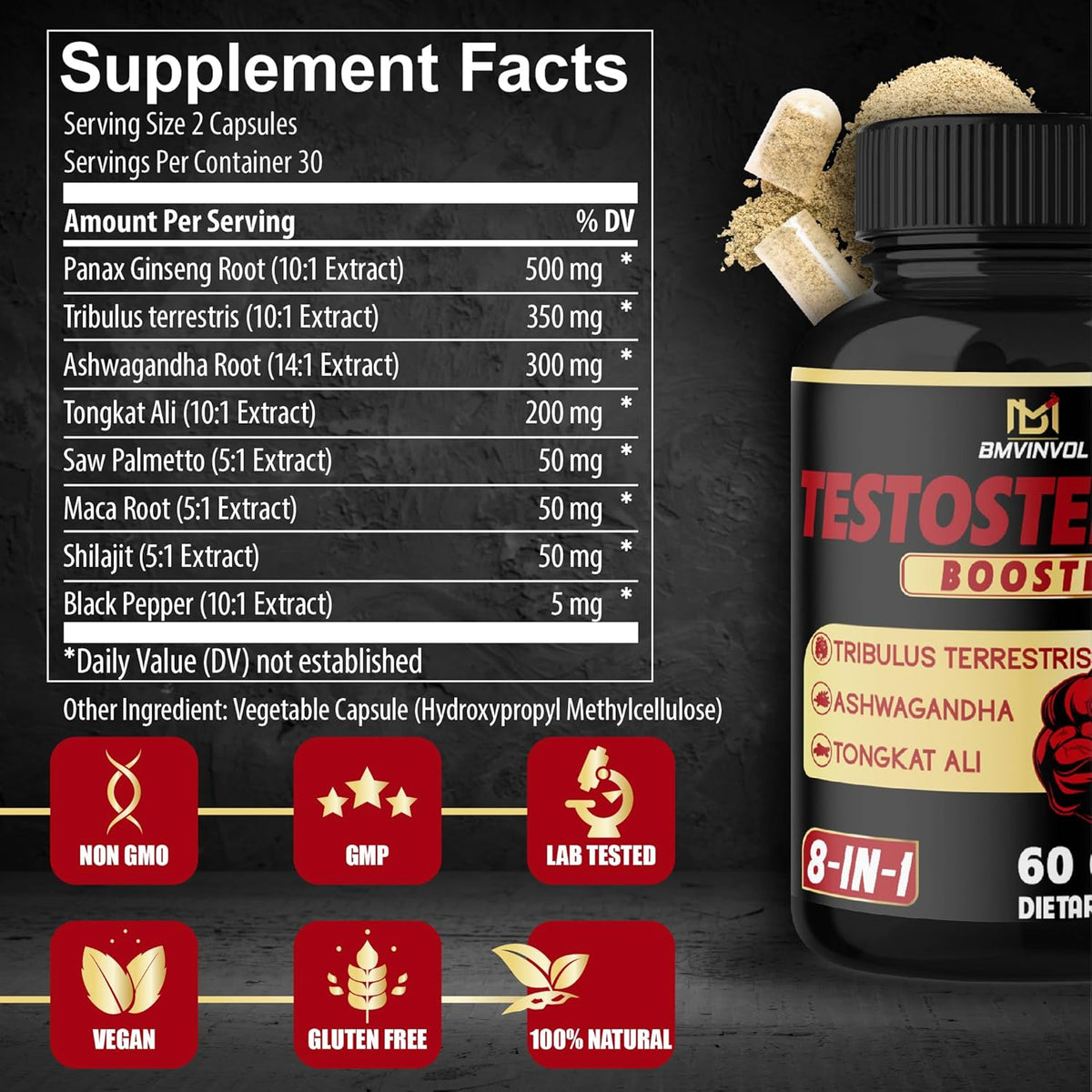 Natural Testosterone Booster for Men Test booster , Libido Booster SUPPS247  - Image 3