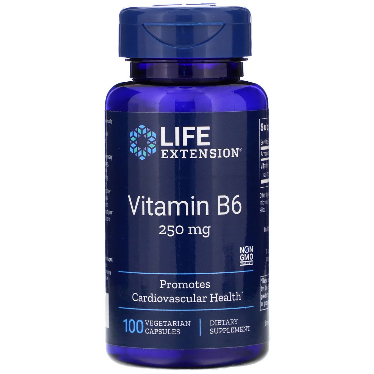 Life Extension Vitamin B6 250 mg 100 Vegetarian Capsules - Image 1
