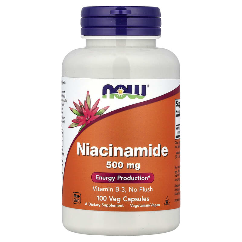 NOW Foods Niacinamide - Vitamin B3 -- 500 mg - 100 Capsules