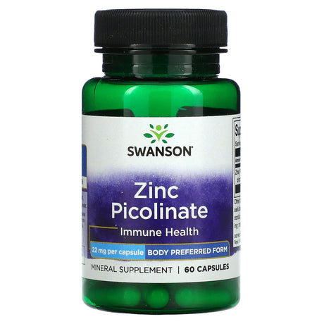 Swanson, Zinc Picolinate, 22 mg, 60 Capsules General Not specified 