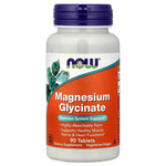 Magnesium Glycinate, NOW FOODS, 200mg per serv, 90 tablets
