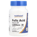 Nutricost Folic Acid, 1000 MCG, 30 serves