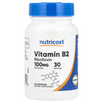 Nutricost  Vitamin B2, 100mg, 30 Capsules