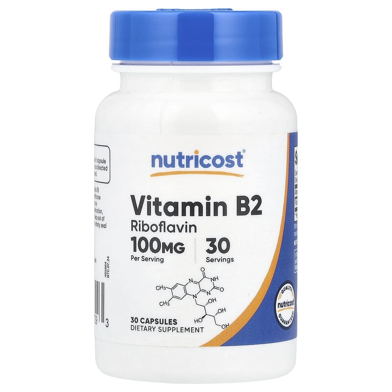 Nutricost  Vitamin B2, 100mg, 30 Capsules