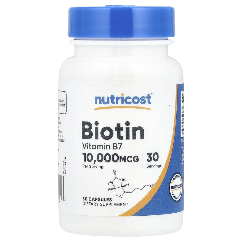 Nutricost Biotin, 10,000 mcg, 30 Capsules