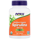 NOW Foods, Certified Organic Spirulina, 500 mg, 200 Tablets