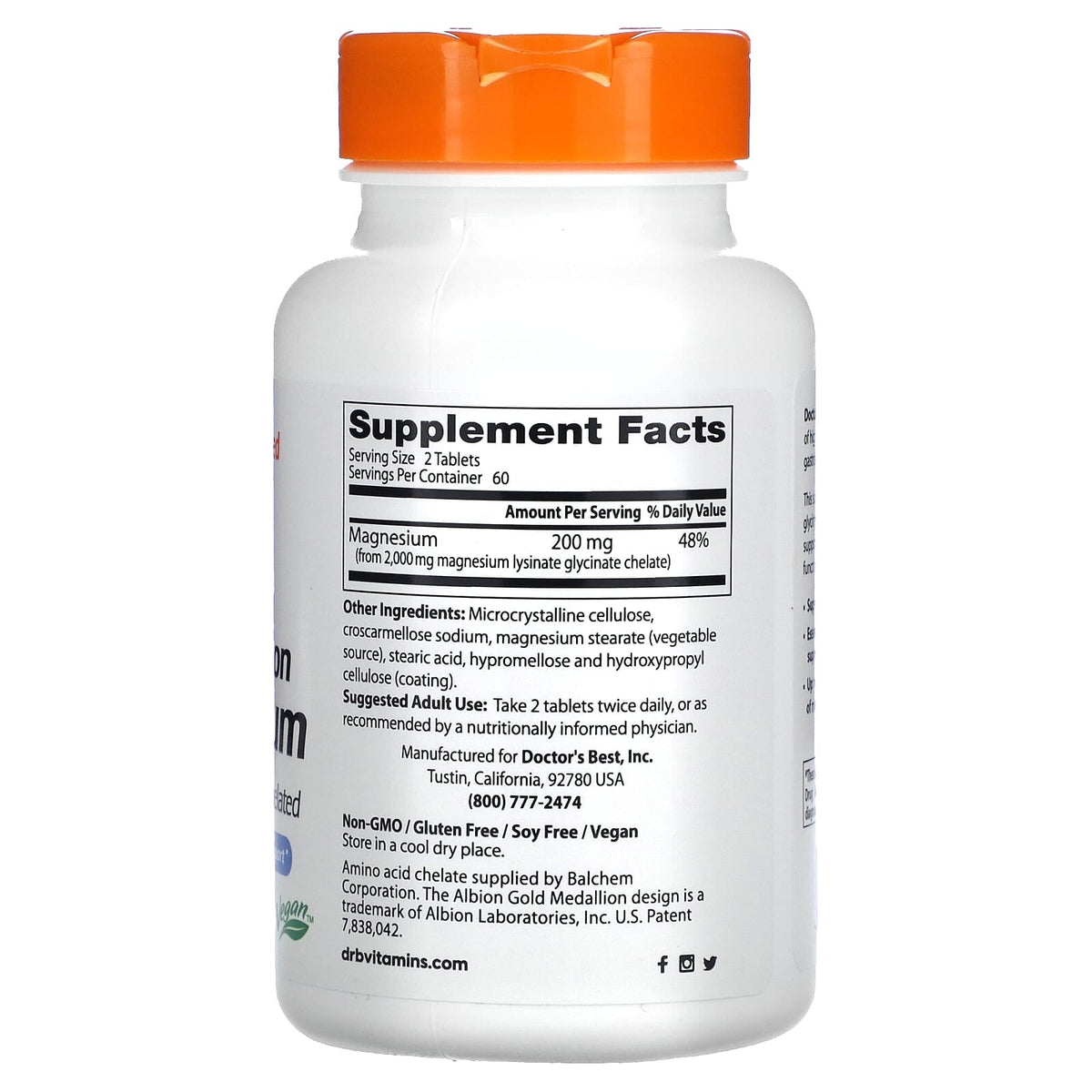 Doctor's Best, High Absorption Magnesium, 100 mg General Doctor's Best  - Image 2