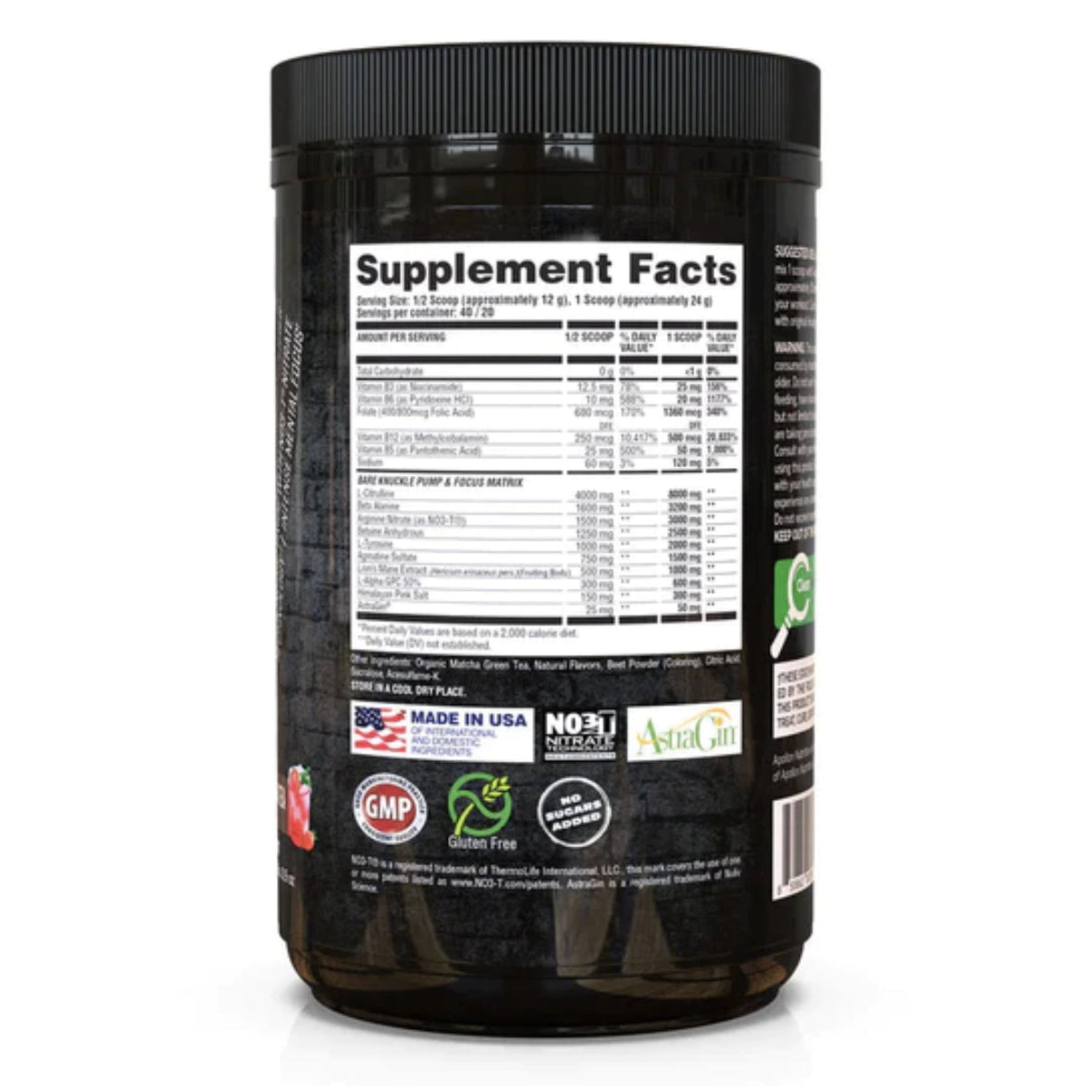 BARE KNUCKLE - PREMIUM NON-STIMULANT PRE-WORKOUT PRE WORKOUT SUPPS247  - Image 2