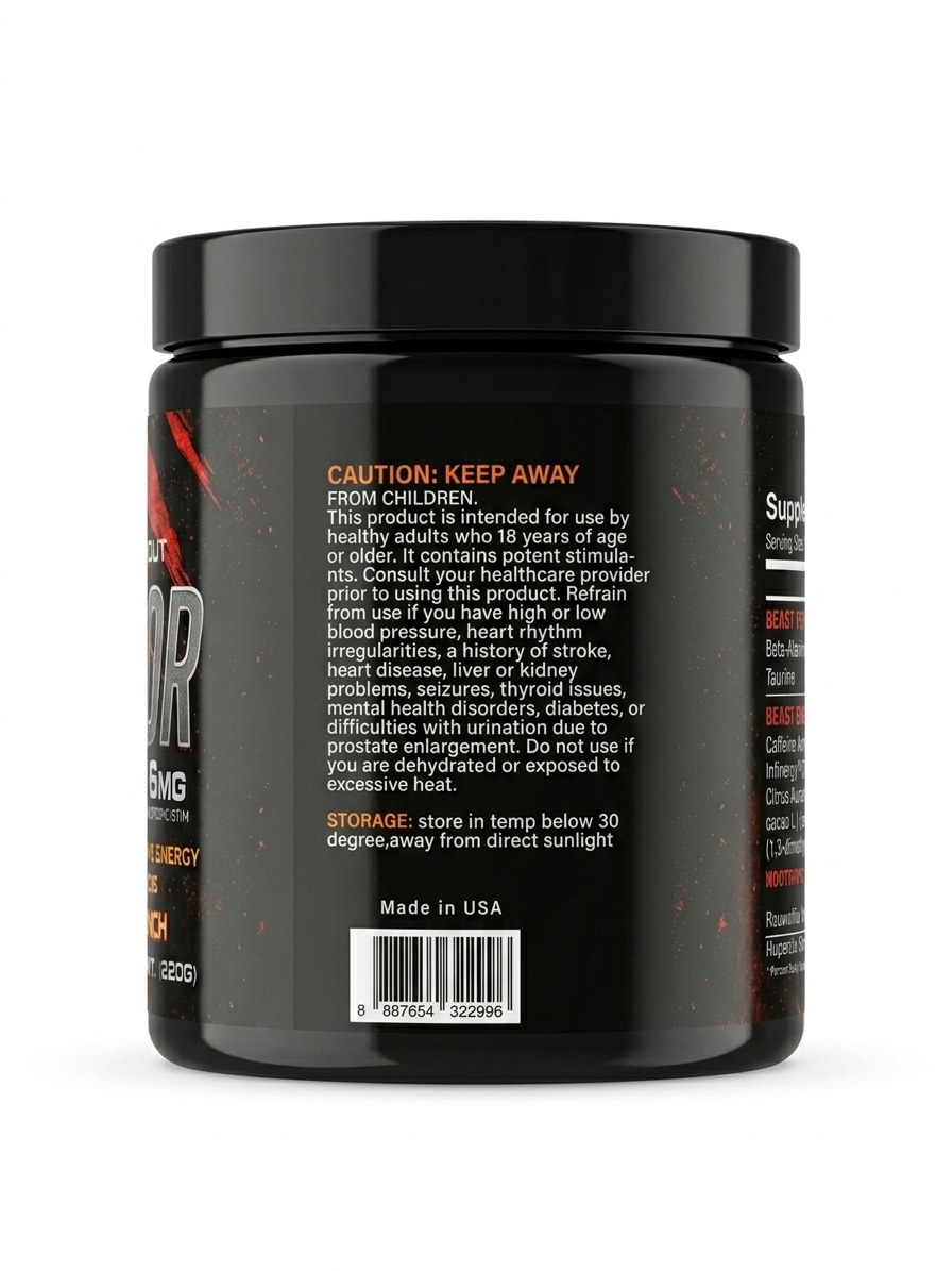 Beast Labs Nutrition X factor PRE Workout - Image 3