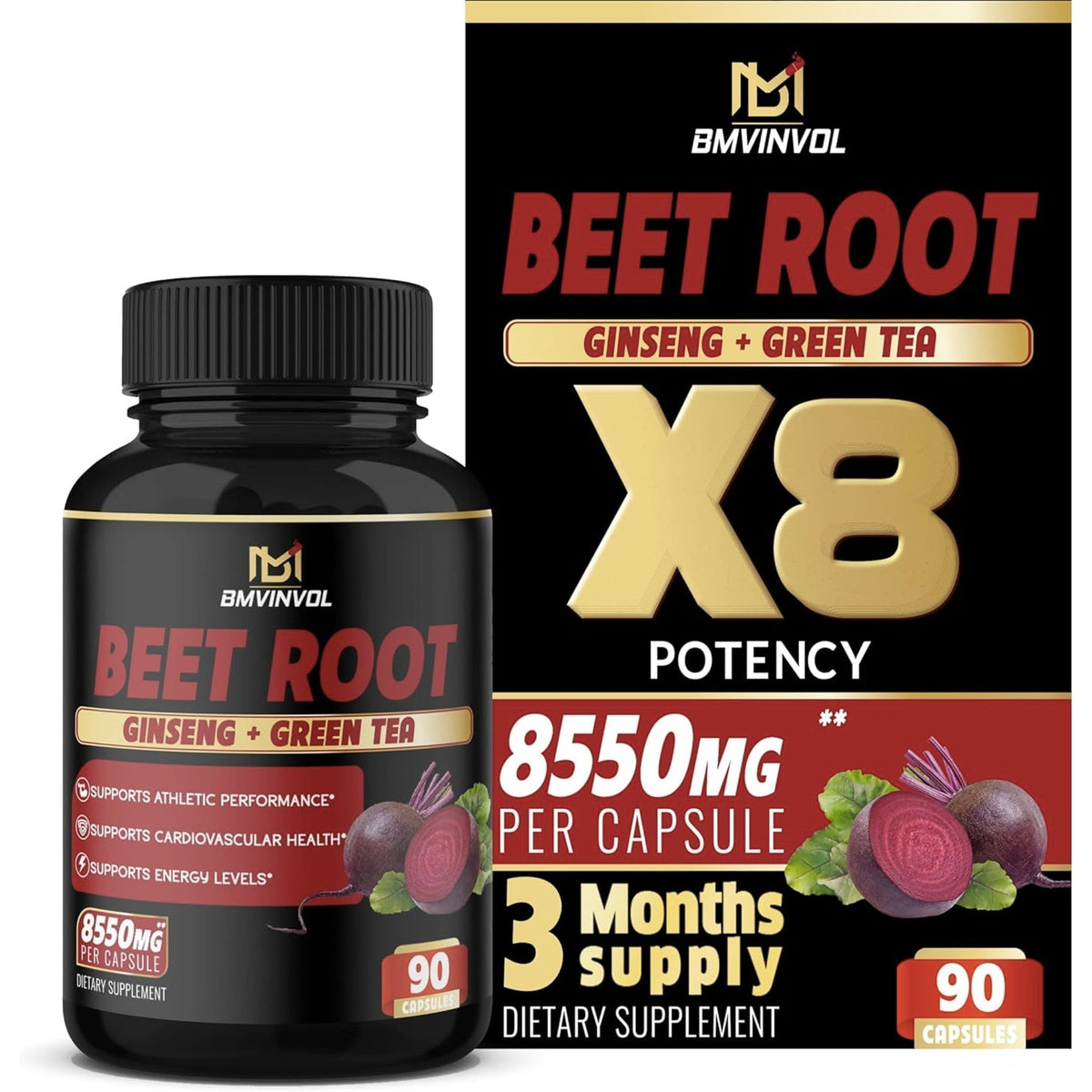 BMVINVOL Beetroot Ginseng nd Green Tea Extract Vitamins & Supplements SUPPS247  - Image 1