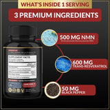 BMVINVOL's NMN and Resveratrol 1100mg Anti-aging SUPPS247 