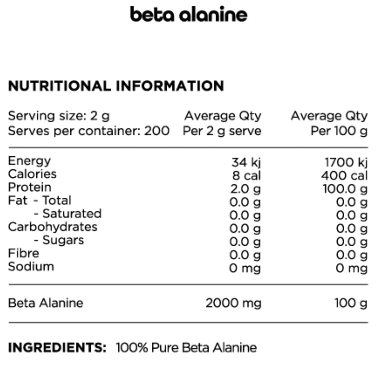 Beta Alanine by Switch Nutrition General SUPPS247  - Image 2