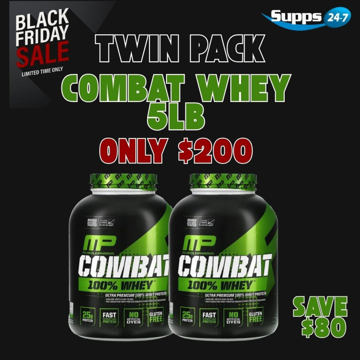 Combat 100% Whey Protein by MusclePharm PROTEIN MUSCLEPHARM 