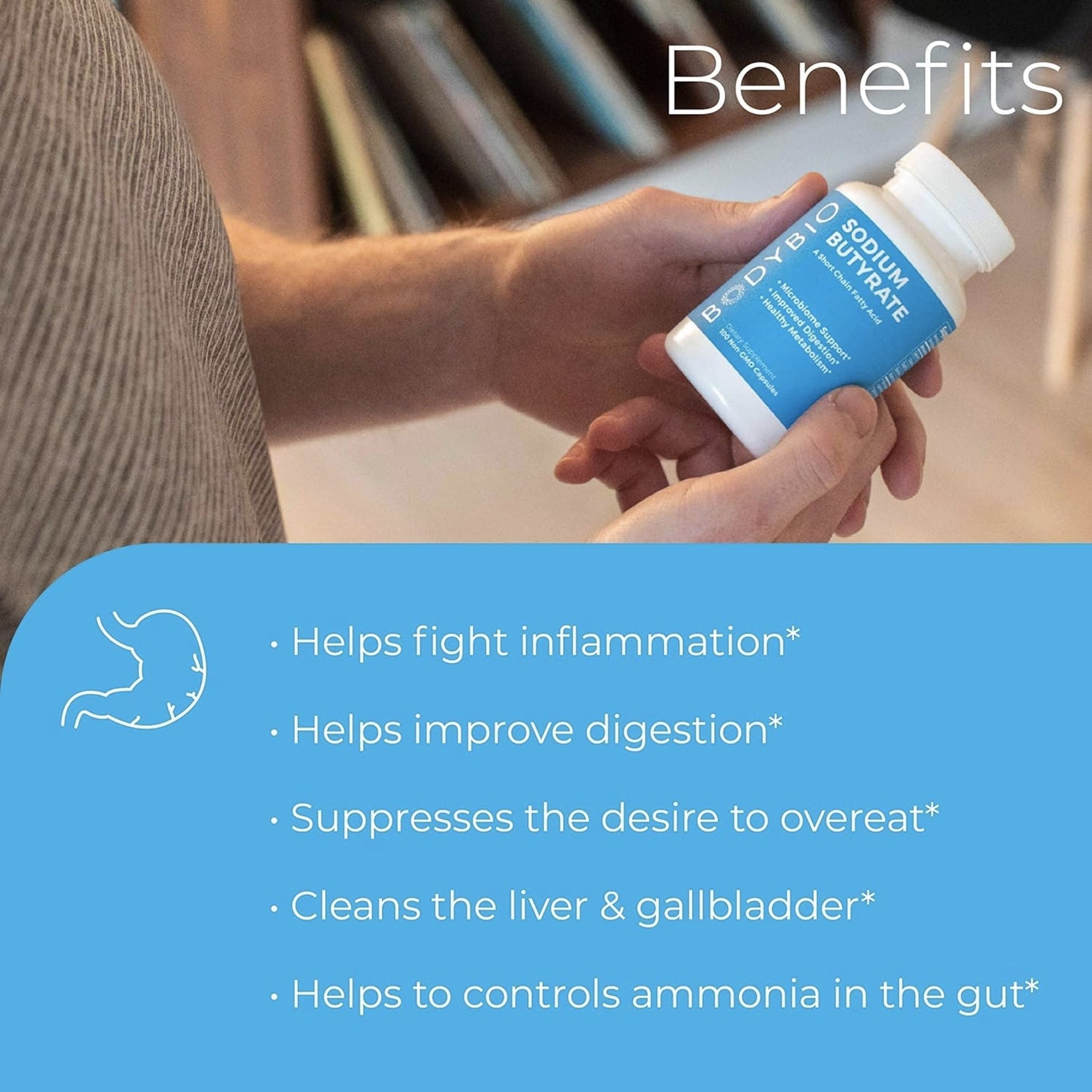 BodyBio Sodium Butyrate Gut Health Support 60 Counts digestive support SUPPS247 