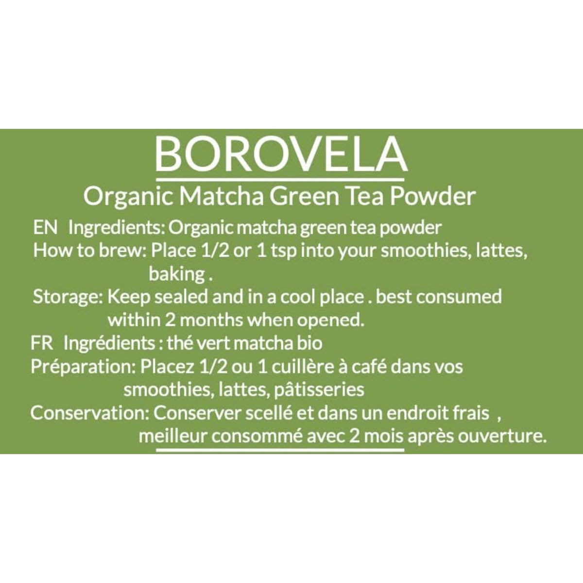 Borovela Organic Matcha Green Tea Powder 100g matcha green tea SUPPS247  - Image 4