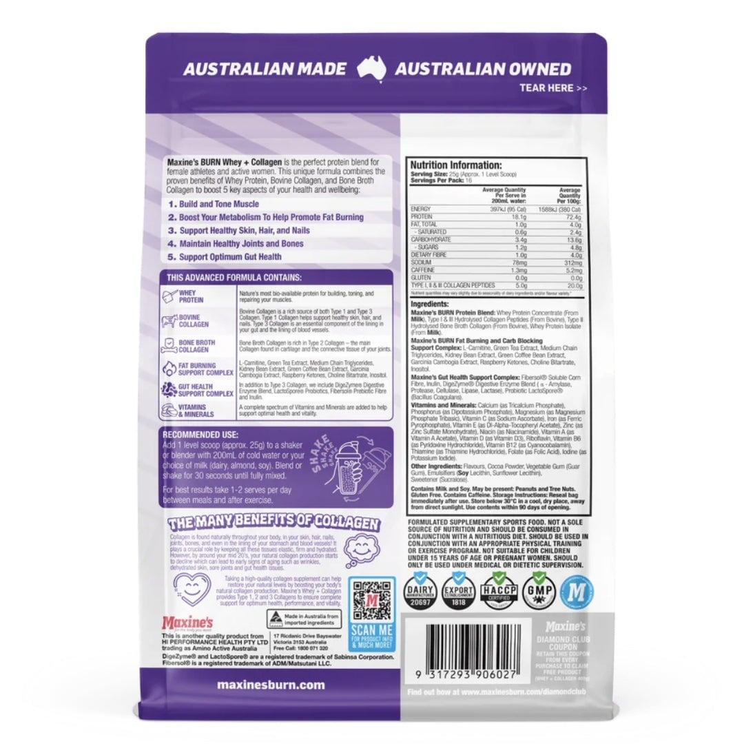 Maxine’s BURN Whey + Collagen Protein PROTEIN maxine  - Image 2