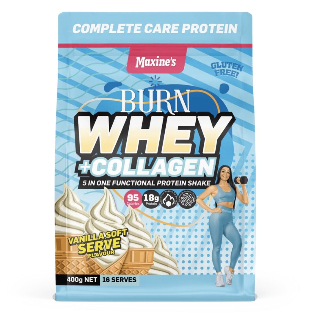 Maxine’s BURN Whey + Collagen Protein PROTEIN maxine Vanilla Soft Serve 