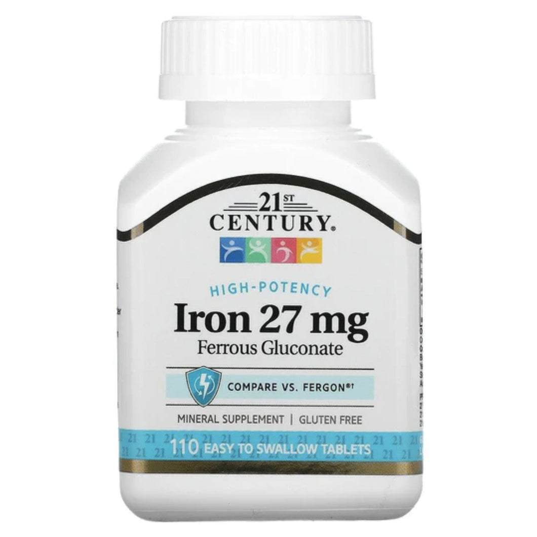 21st Century Iron 27 mg Ferrous Gluconate GENERAL HEALTH SUPPS247 
