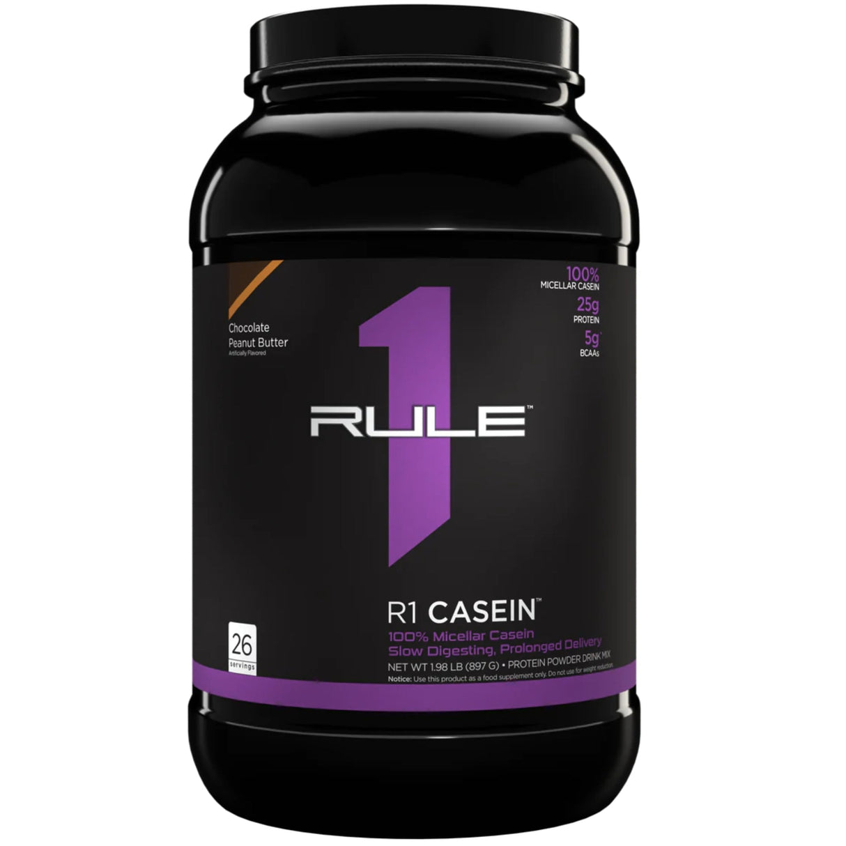 R1 Casein Protein by Rule 1 casein SUPPS247 2 Lb Chocolate Peanut Butter 