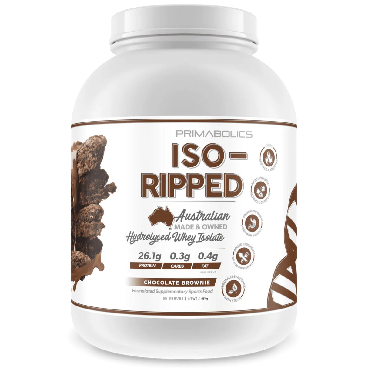 Iso-Ripped By Primabolics General Primabolics 55 Serves Chocolate Fudge Brownie 