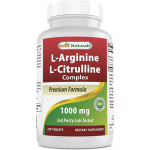 Best Naturals L-Arginine L-Citrulline Complex 1000 mg L-Arginine supps247Springvale 120 Tablets 