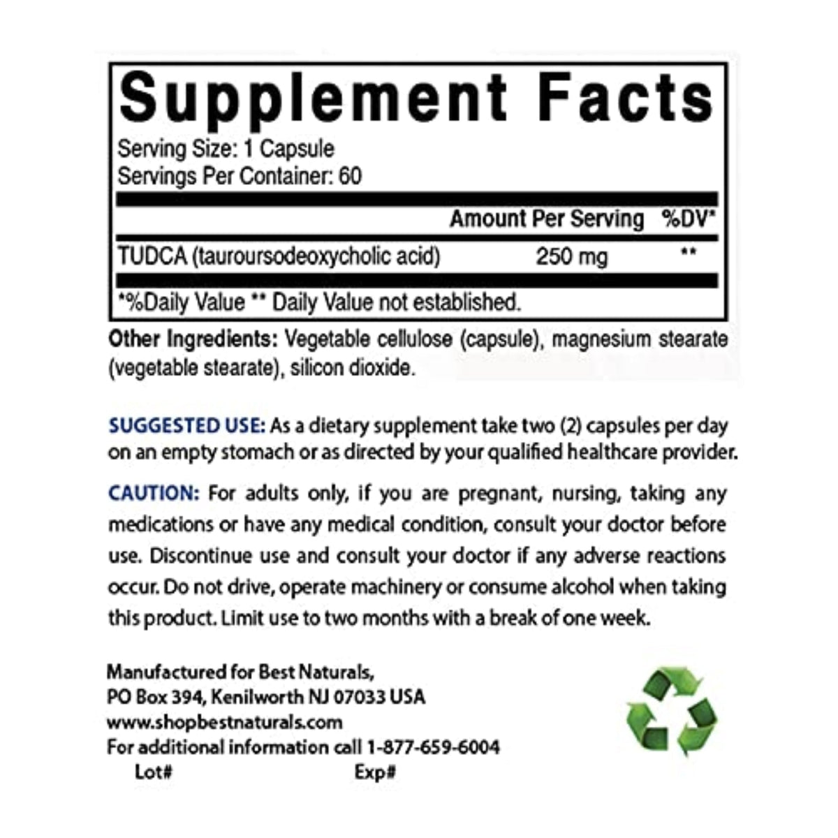 Best Naturals TUDCA 250mg liver support SUPPS247  - Image 2