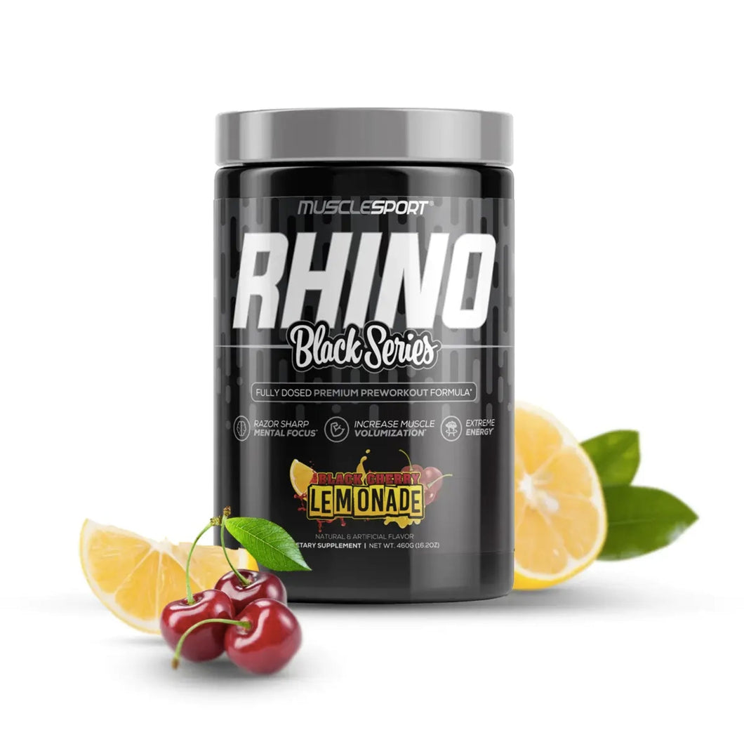 Rhino Black series by Muscle Sports PRE WORKOUT SUPPS247 BLACK CHERRY LEMONADE 40 Serves 