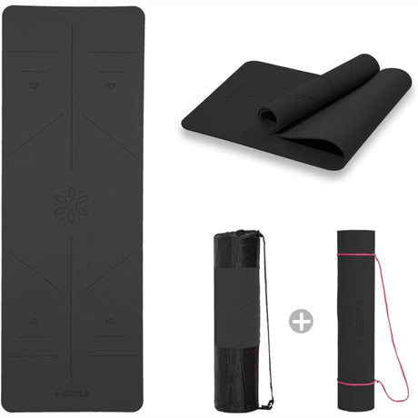 HERUI Yoga and Pilates Mat yoga mat Amazon BLACK 