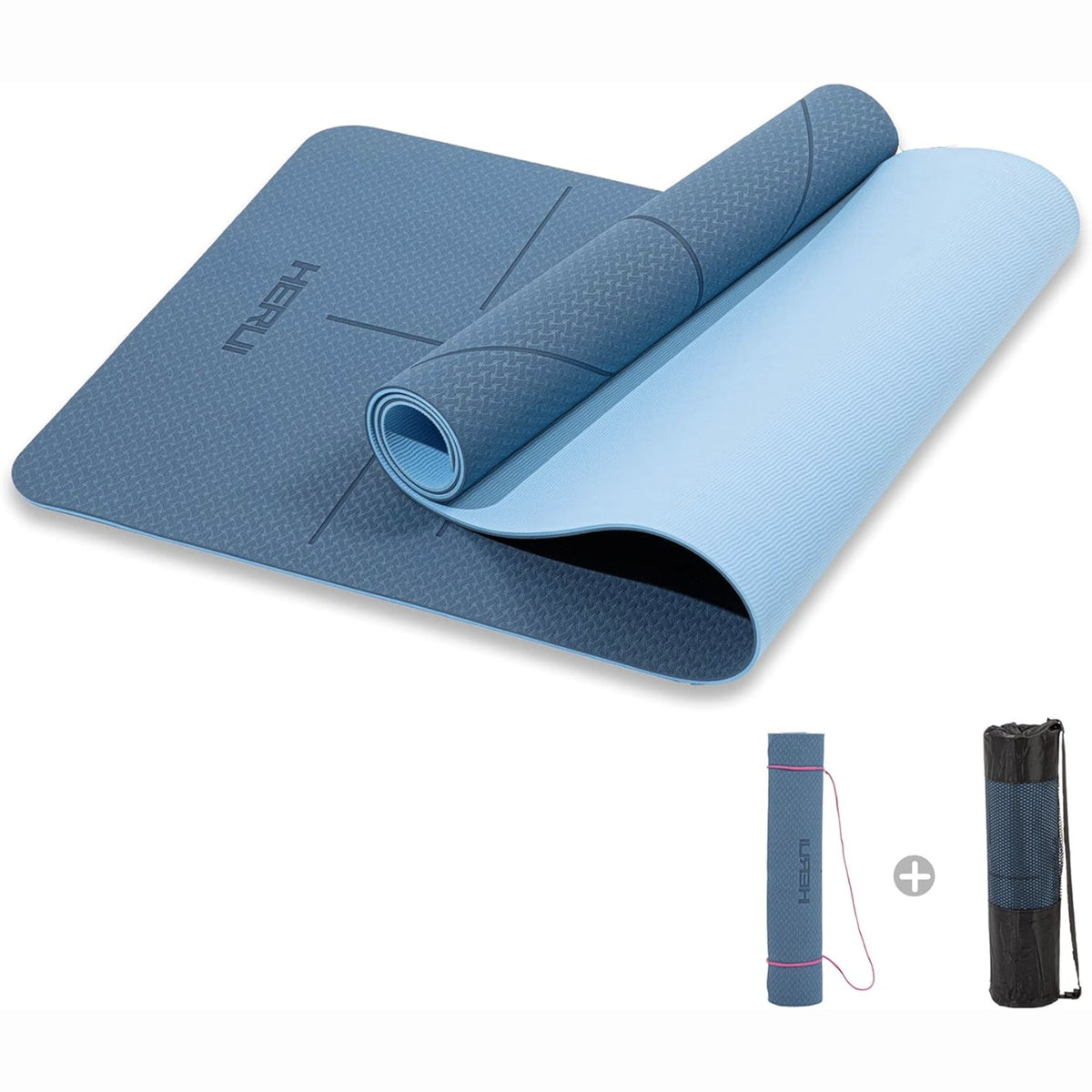 HERUI Yoga and Pilates Mat yoga mat Amazon BLUE  - Image 5