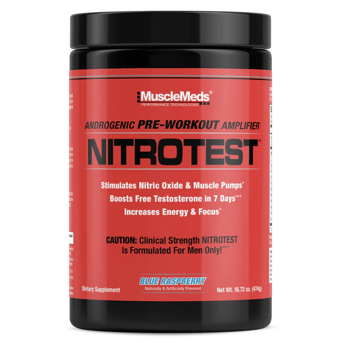 NITROTEST by MuscleMeds Pre-Workout Musclemeds Blue Raspberry  - Image 2