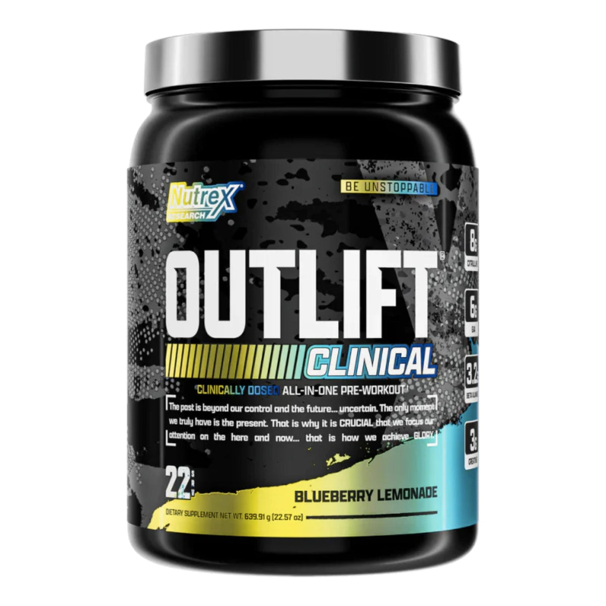 Outlift Clinical Pre-Workout by Nutrex Research Pre-Workout NUTREX Blueberry Lemonade  - Image 2