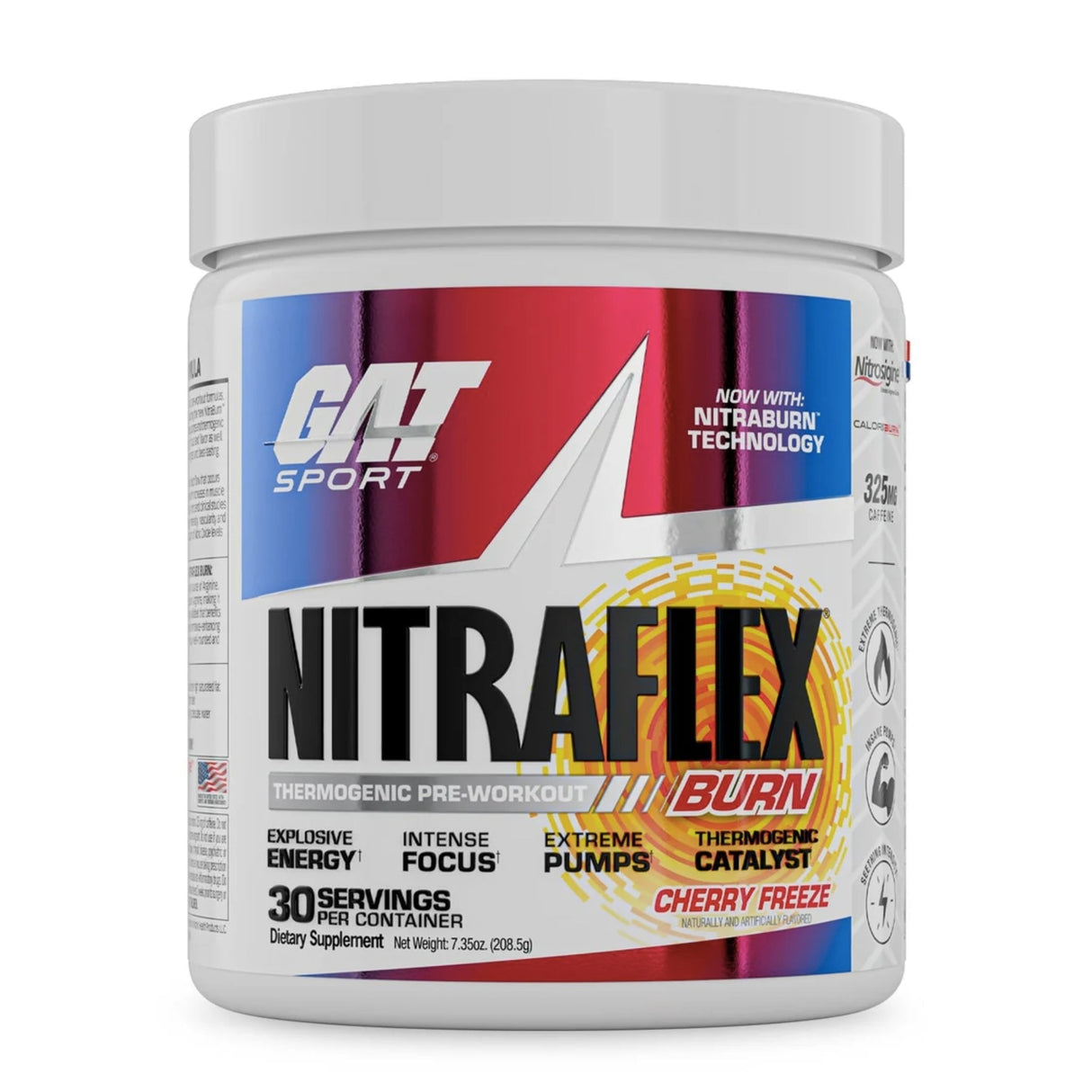 GAT Sport Nitraflex Burn WEIGHT LOSS/THERMOGENIC GAT Cherry Freeze 