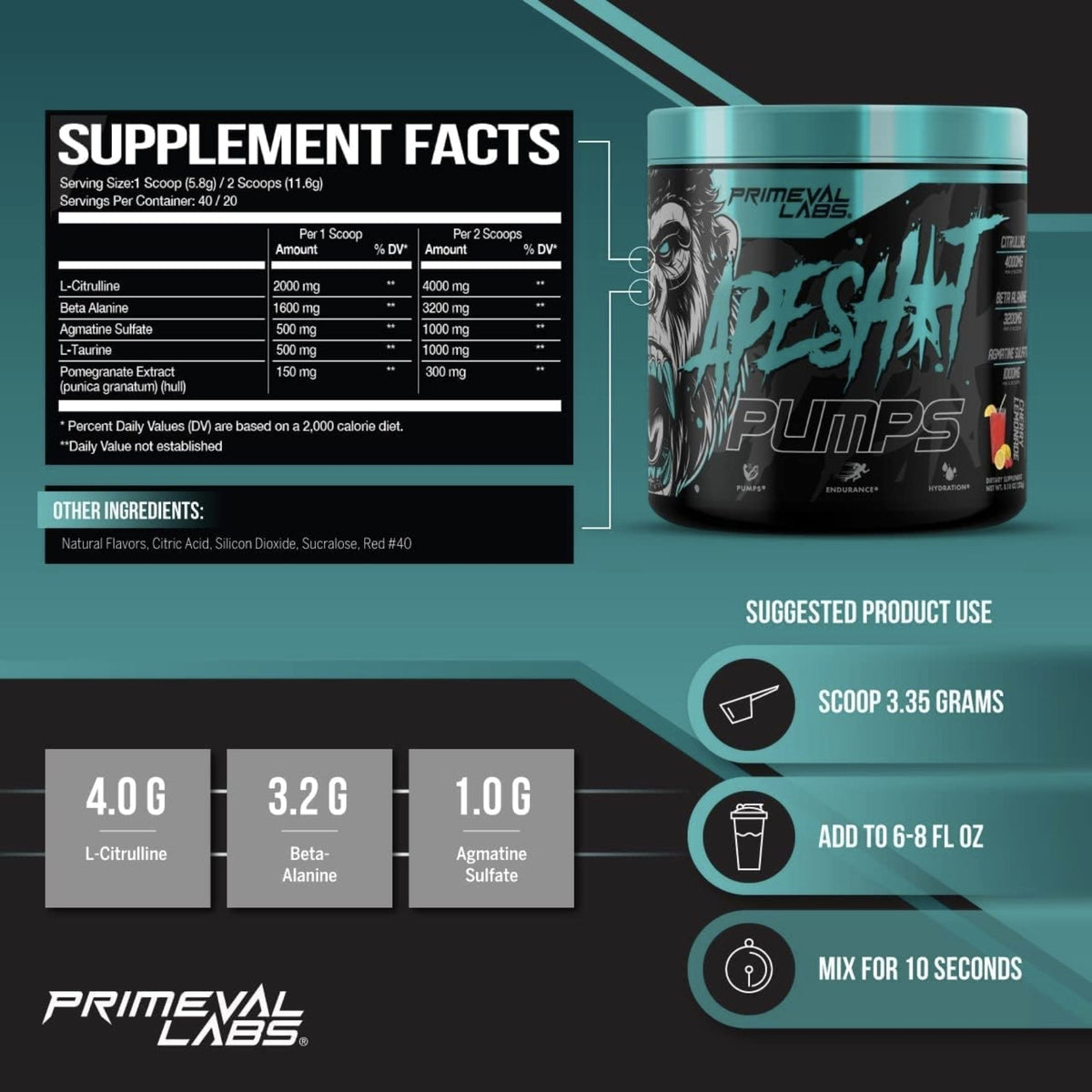 Apesh*t Pumps by Primeval Labs Pre-Workout Primeval Labs  - Image 3