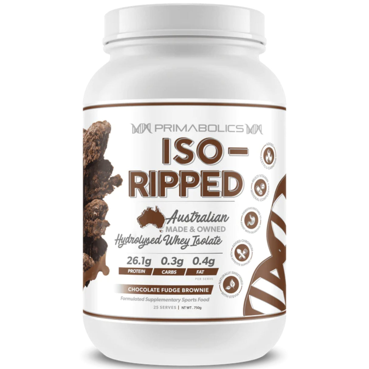 Iso-Ripped by Primabolics PROTEIN Primabolics 4 Lbs Chocolate Fudge Brownie 